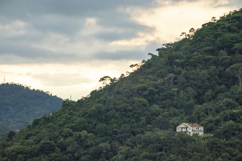 Casa na encosta de mata atlântica, região serrana